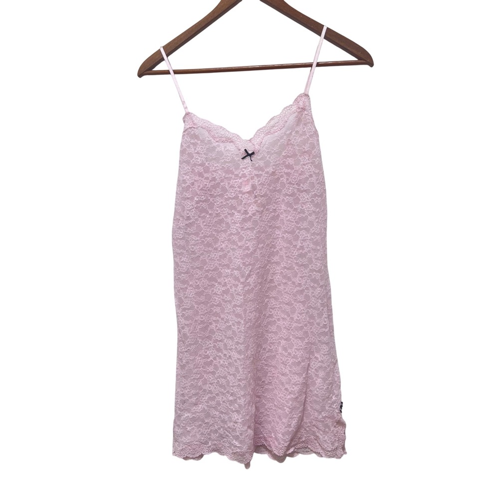 Victoria's Secret Pink Floral Lace Slip Dress Sheer Mini Chemise Small NWT Sexy